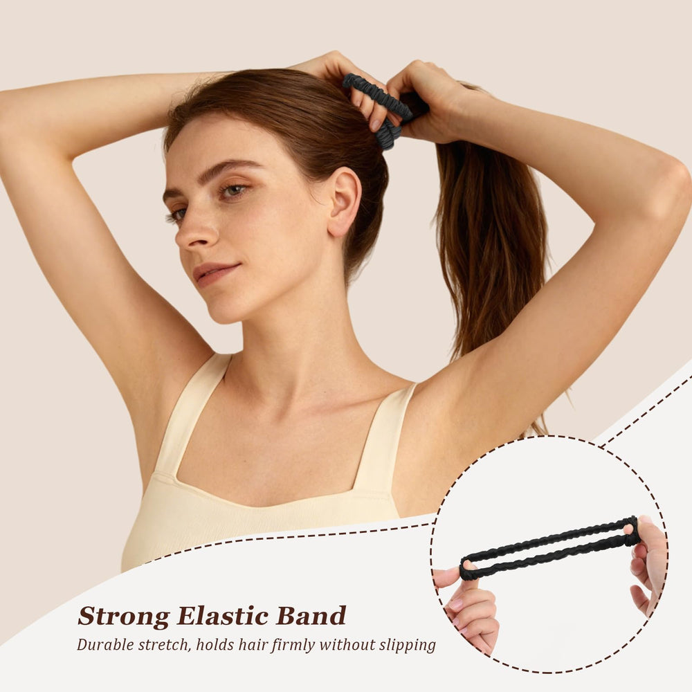 LEADUWAY scrunchie-leger-en-soie – portable dans le sac pour retouches rapides.