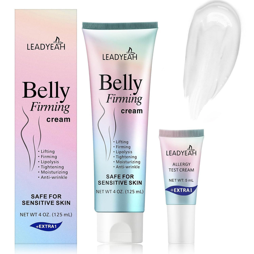 Leadyeah B Flat Belly Firming Cream sur flacon 125 ml, hydratation durable.