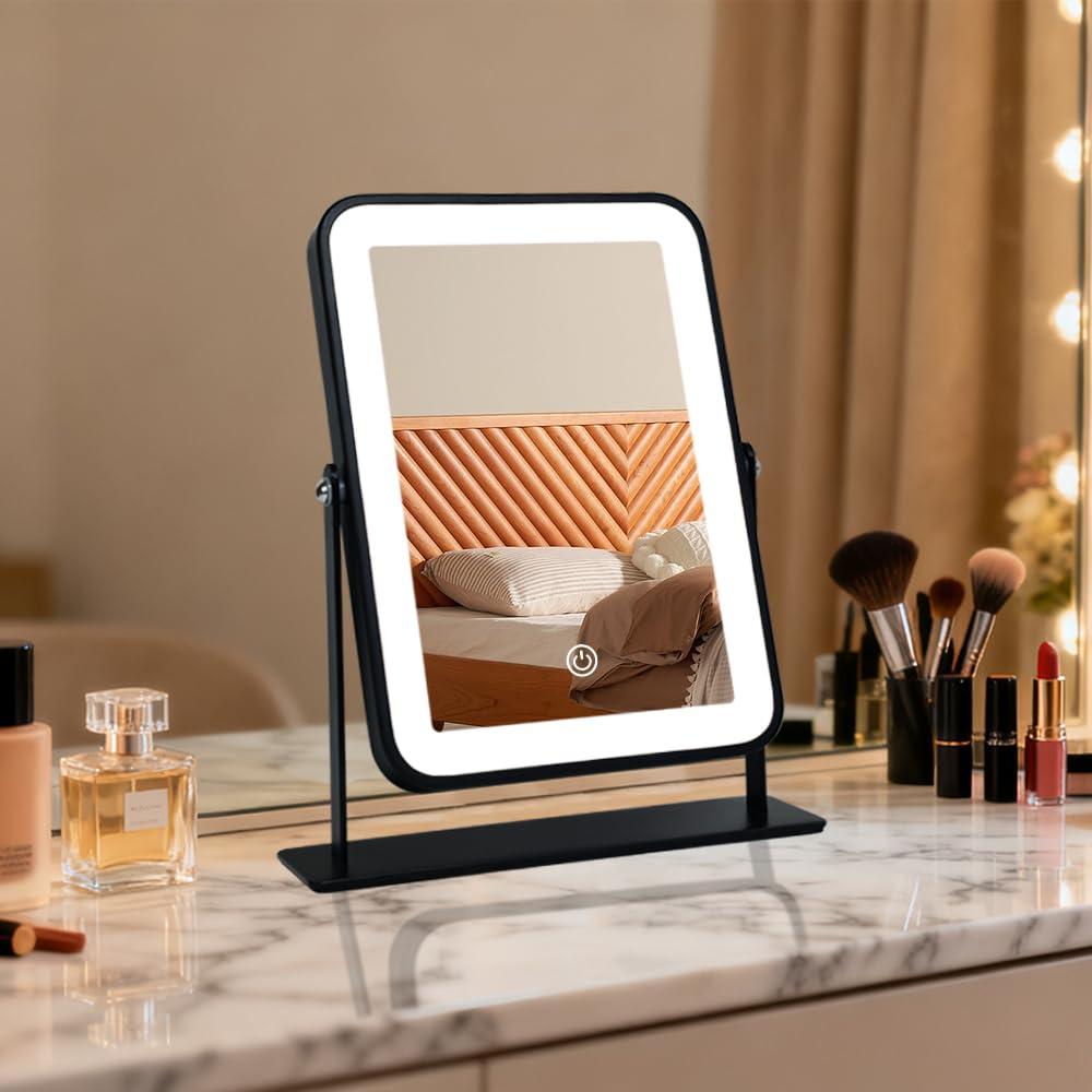 Leadzones miroir bureau 11x9 pouces avec surface généreuse pour maquillage précis.