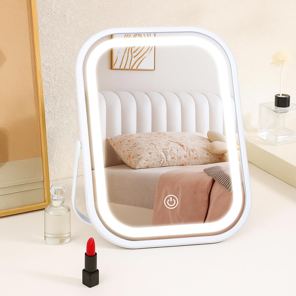 Leadzones miroir bureau avec lumière pour un maquillage précis.