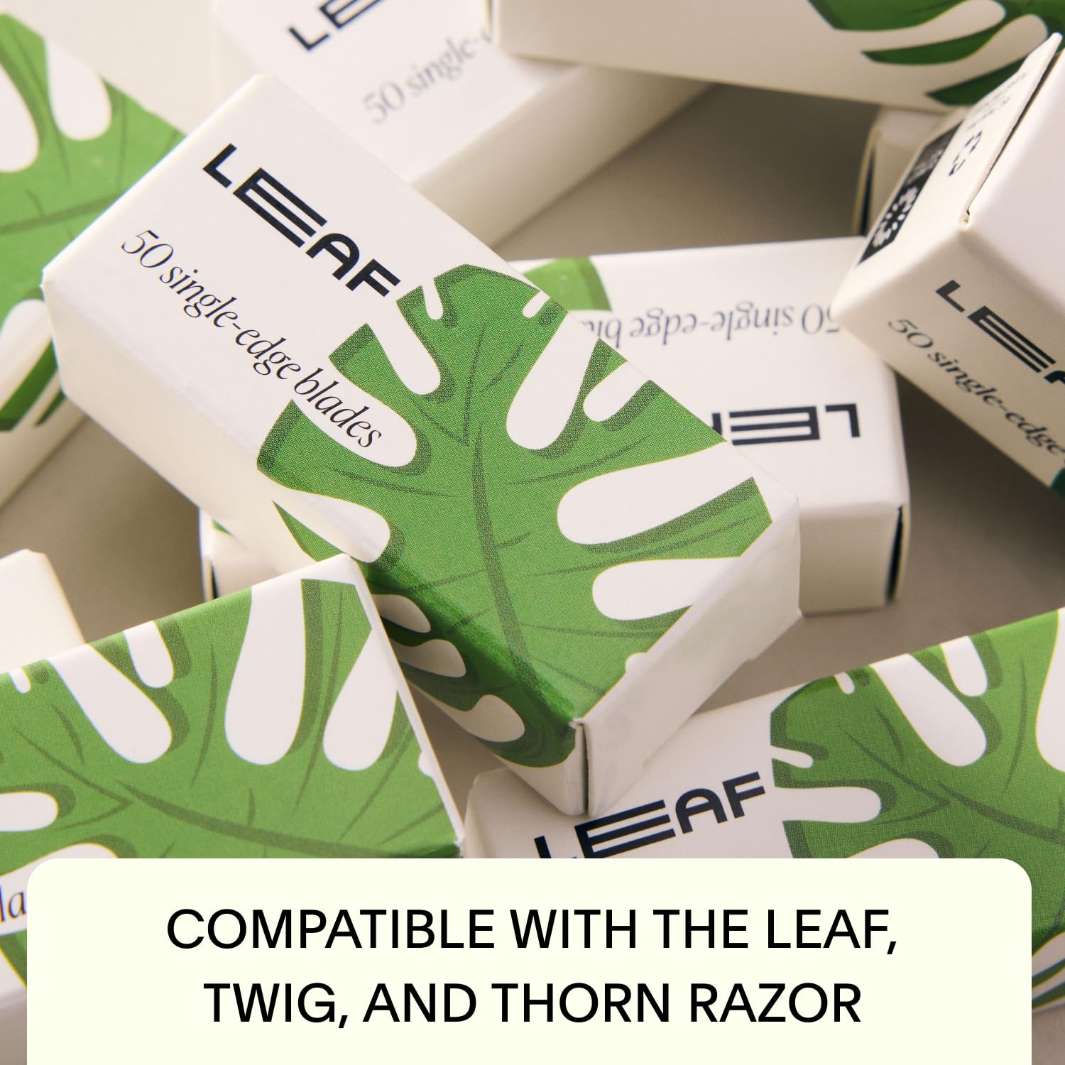 Leaf Shave boite recyclable lames simple edge facilite le recyclage après utilisation