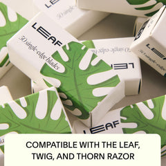 Leaf Shave boite recyclable lames simple edge facilite le recyclage après utilisation
