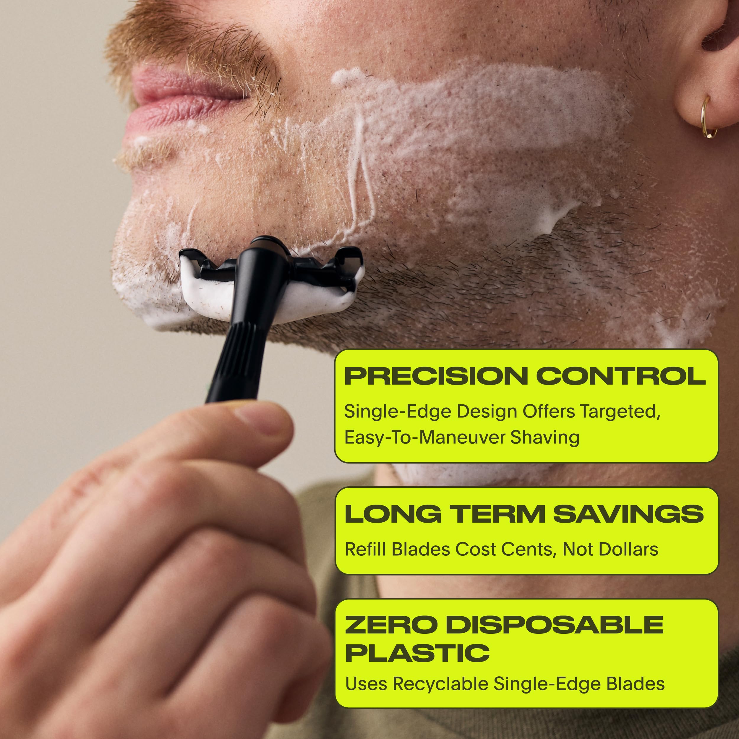 Leaf Shave Thorn design robuste et noir pour l'usage quotidien.