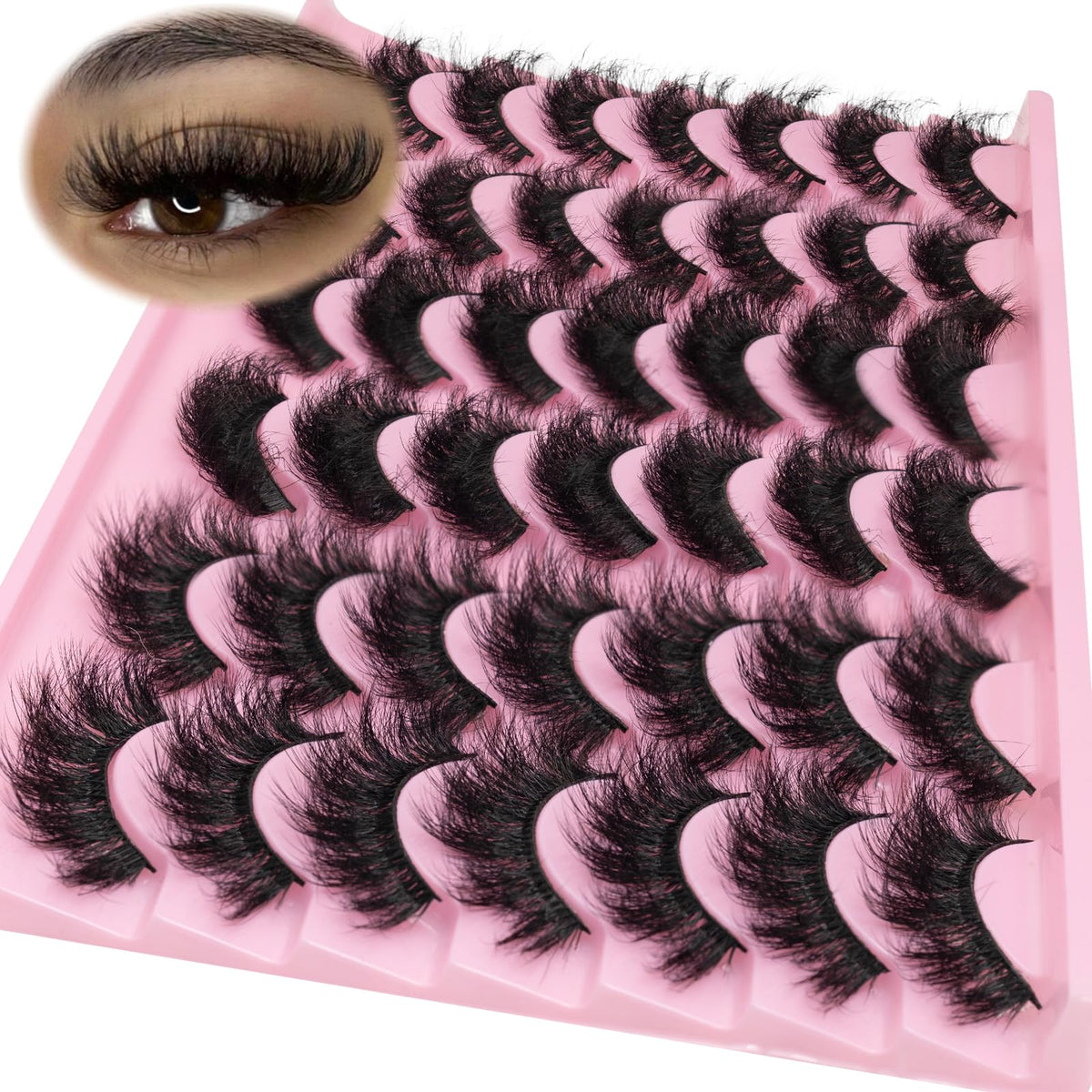Cils LEAFMOON mink wispy 21 paires pour un regard naturel et effet extensions