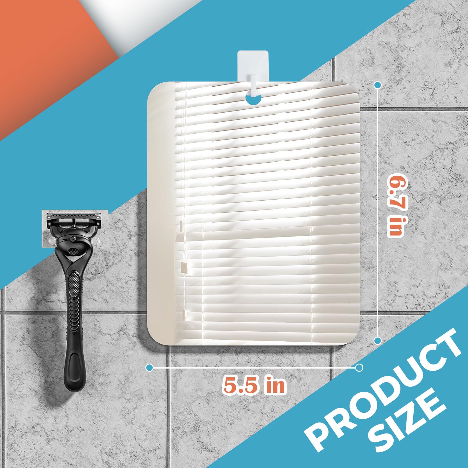 LeaOcaao Miroir douche portable et maniable pour usage à la main.