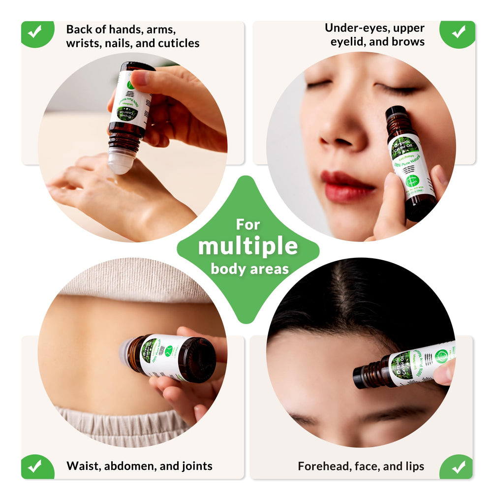 Leczhmyo huile ricin roll-on application visage: usage quotidien pour hydrater