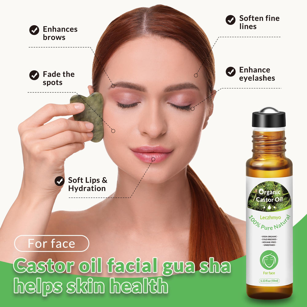 Leczhmyo huile ricin roll-on ambre: flacon en verre sombre préserve les actifs