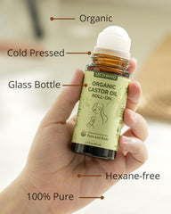 Leczhmyo huile ricin roll-on contours des yeux apaise et éclaire légèrement.
