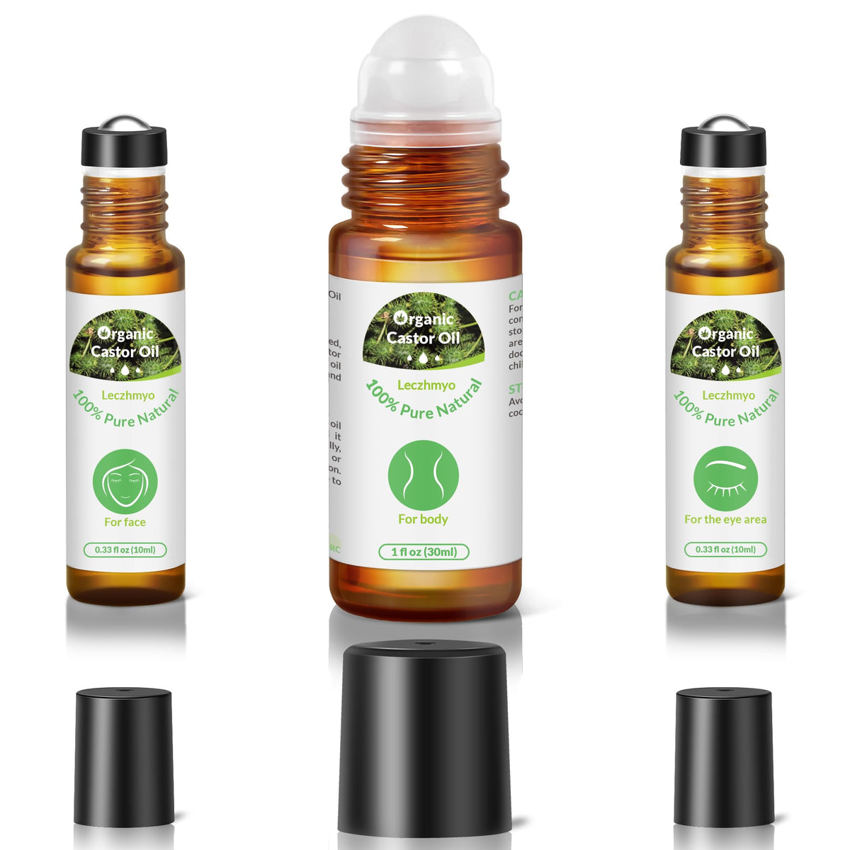 Leczhmyo huile ricin roll-on sous-oeil: soin ciblé pour le regard