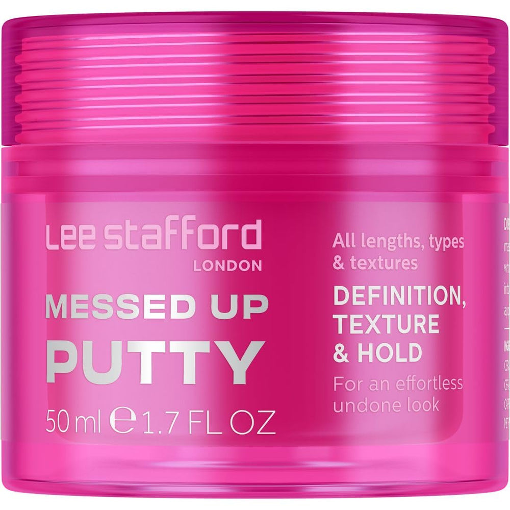 Lee Stafford Pâte coiffante, bouteille visible, définition instantanée possible.