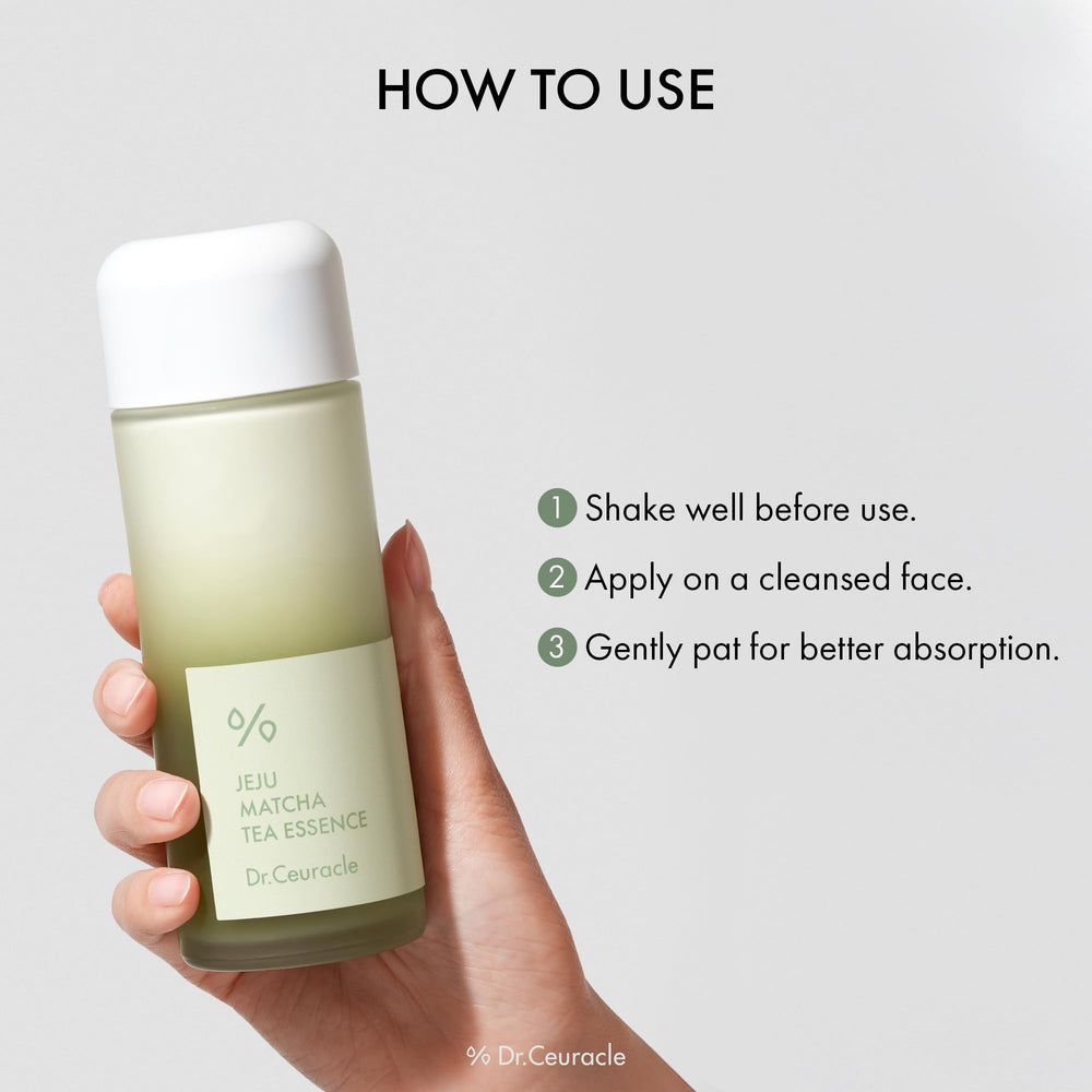 Leegeehaam Jeju Matcha Tea Essence, ceramide et peptides : soutien d une barrière cutanée et éclat.