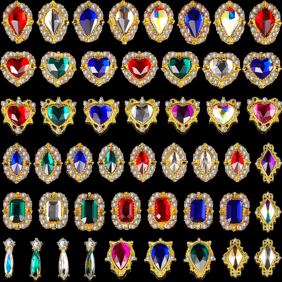 Leelosp Charms Ongles 3D Luxe – ensemble pour designs élégants et variés.