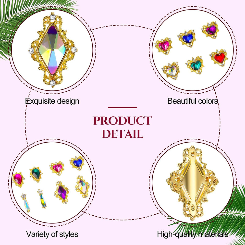 Pack Leelosp 48 charms ongles luxe – idéal pour projets DIY et cadeaux.