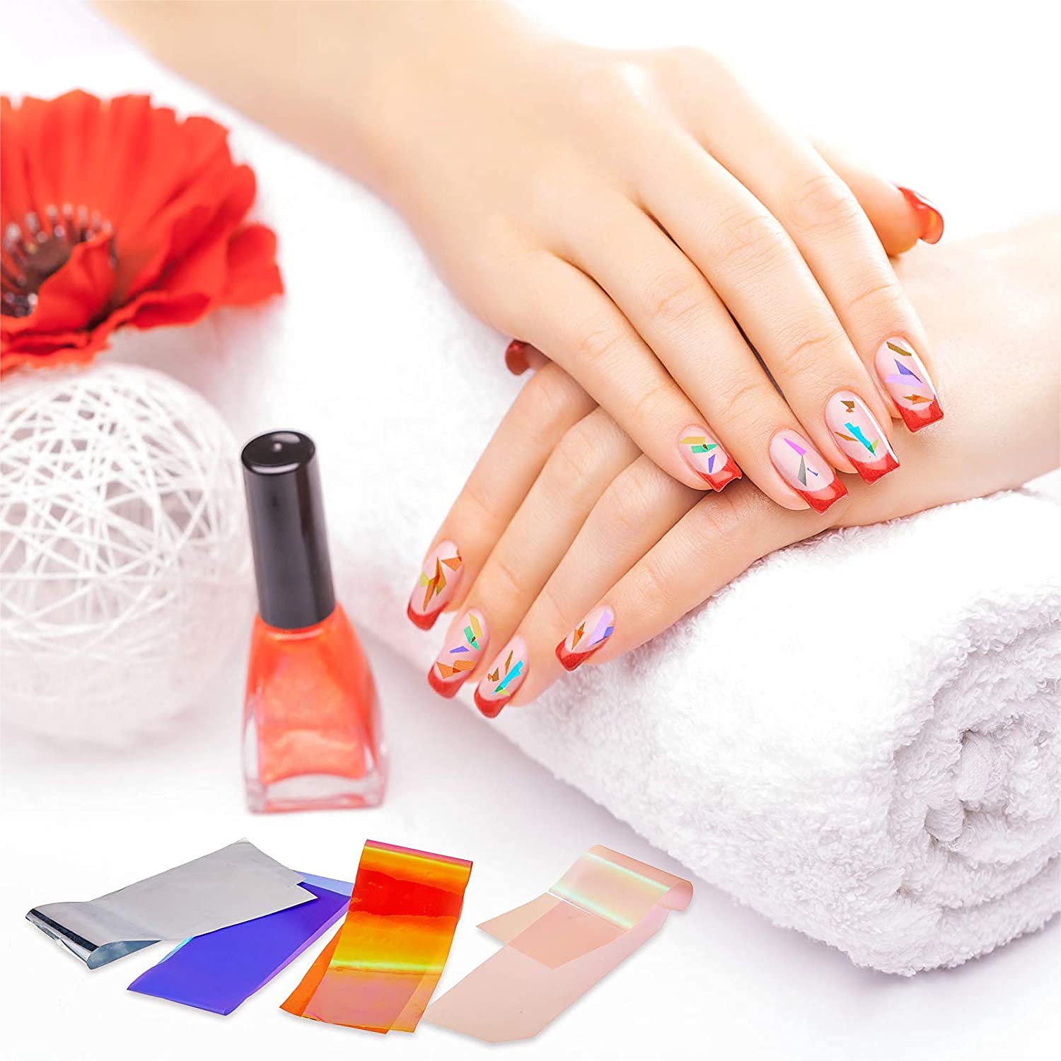 Leelosp papier verre dichroïque, ongles colorés et lumineux.