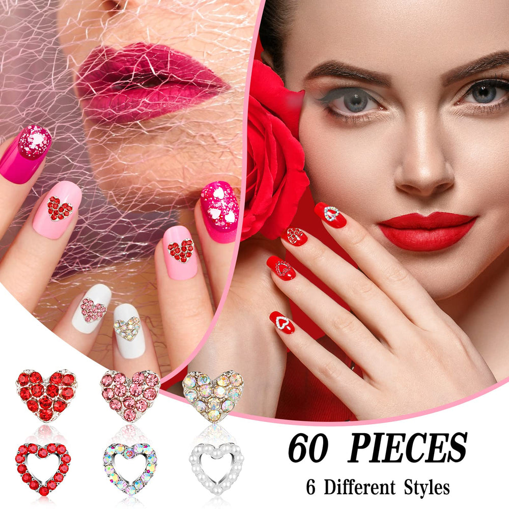 Leelosp strass cœur ornements pour ongles, brillance qui capte la lumière.