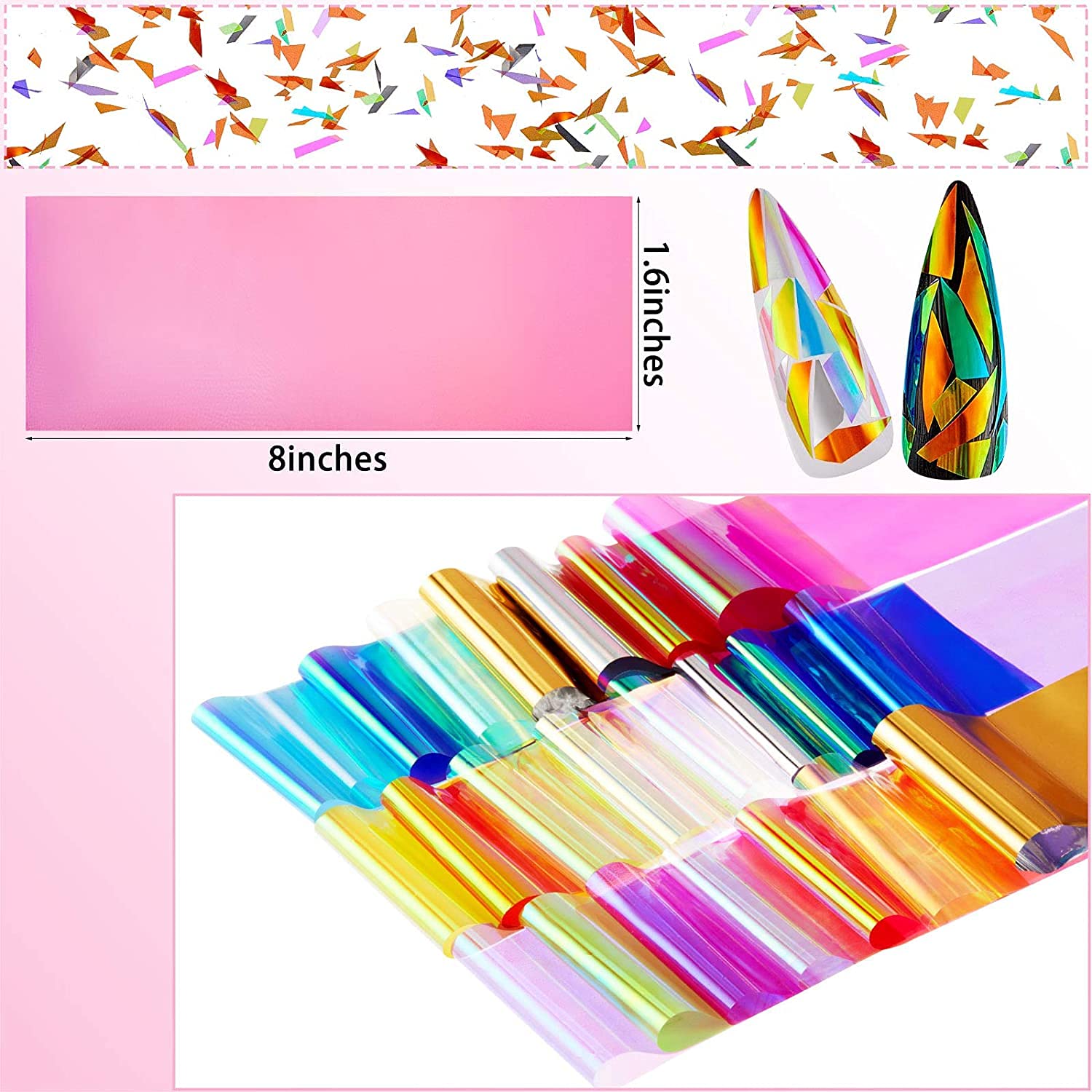Leelosp verres iridescents pour ongles, style lumineux changeant.