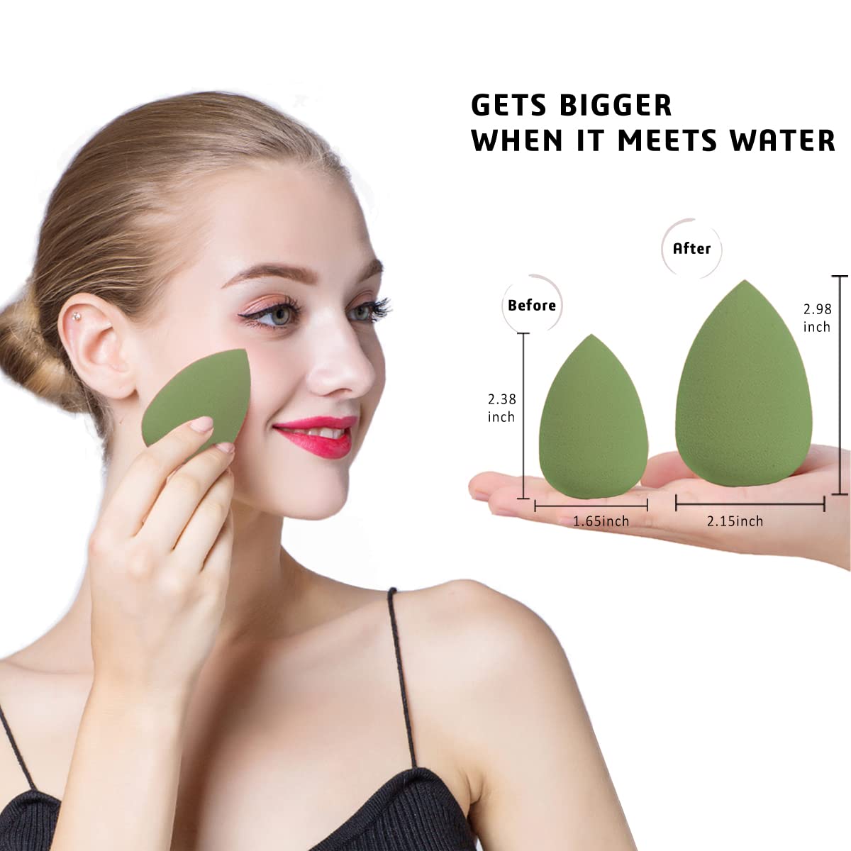 Éponge Leeshine maquillage - utilisation humide pour fond et crème