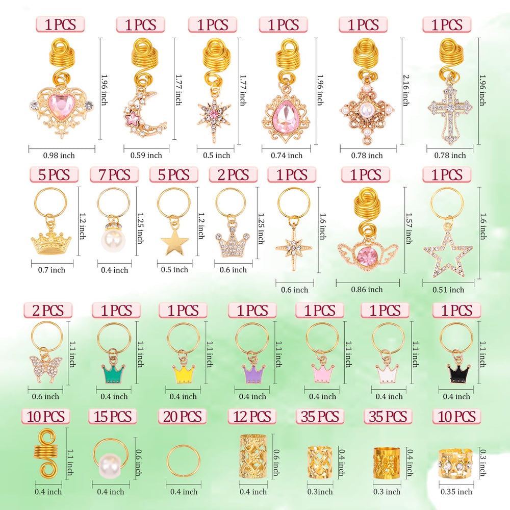 Leeven-breloques-locs-or-cristal: allure dorée pour vos coiffures.