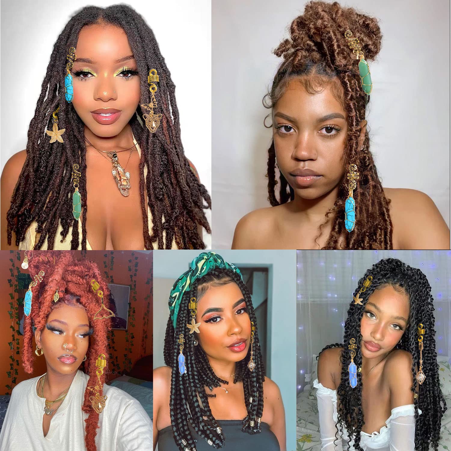 Charms perles dorées et argentées Leeven, détails raffinés pour cheveux.