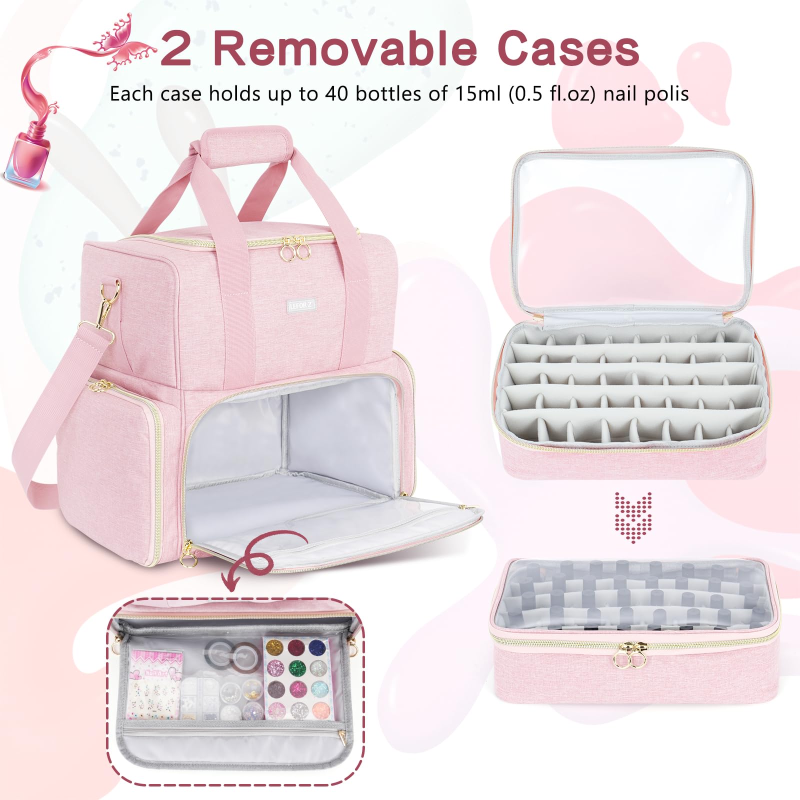 Leforz: double couche et poches mesh facilitent le stockage des accessoires.