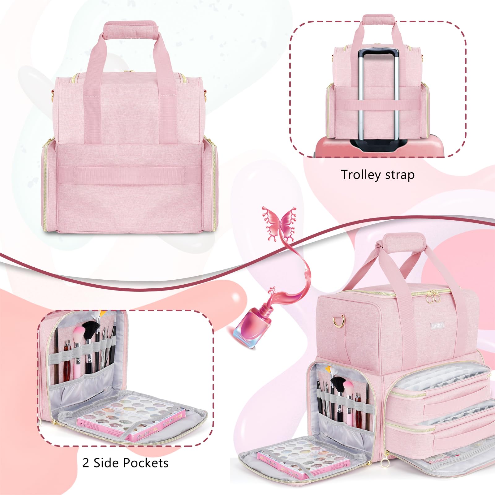 Leforz: matériau polyester résistant et intérieur doux protège les bouteilles.