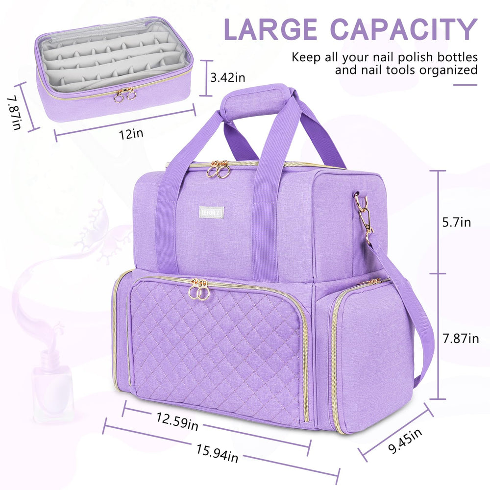 LEFOR·Z sac portable pour vernis avec poches détachables, transport facile.