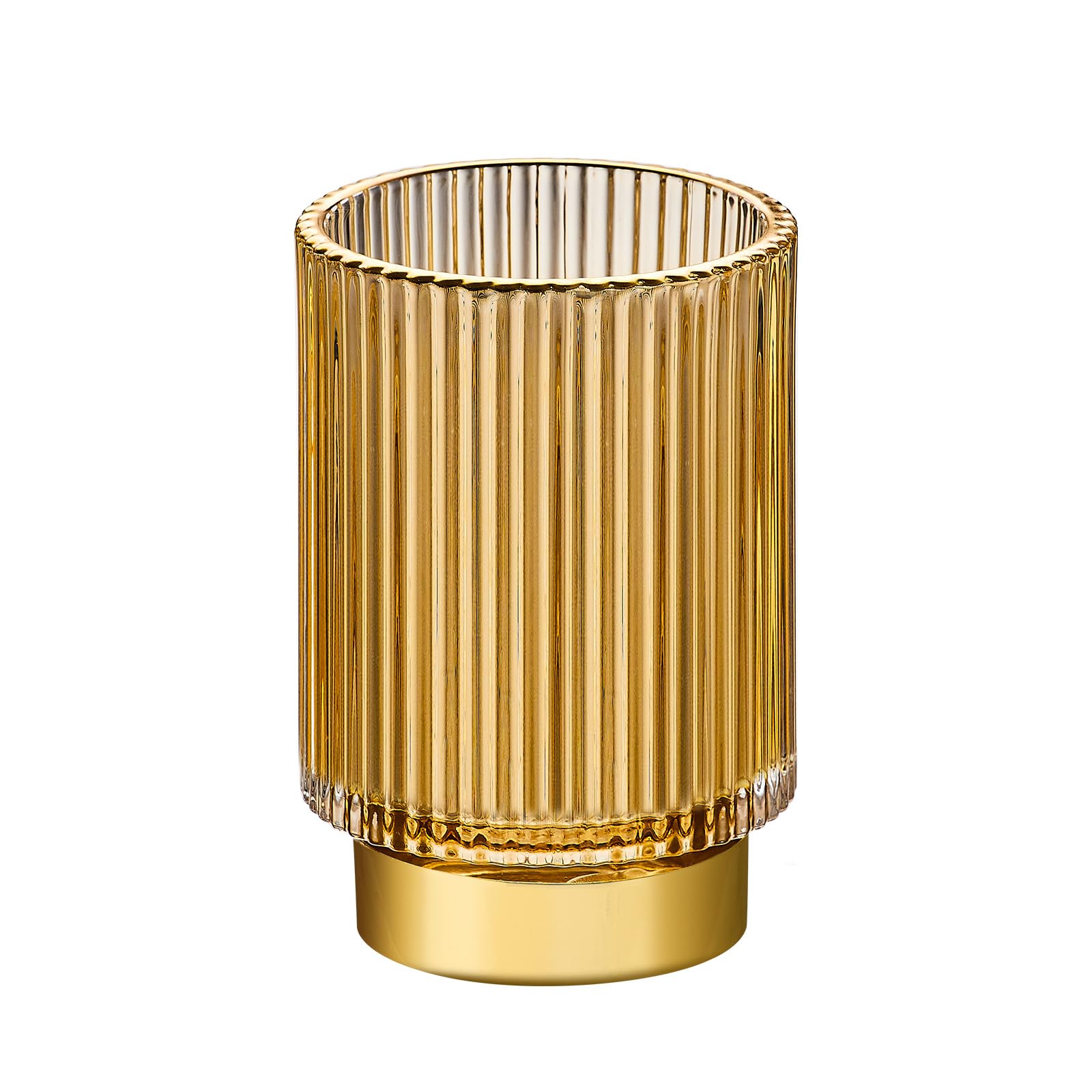 Leicurace gobelet-verre-rayures-dore porte-pinceaux élégant et pratique