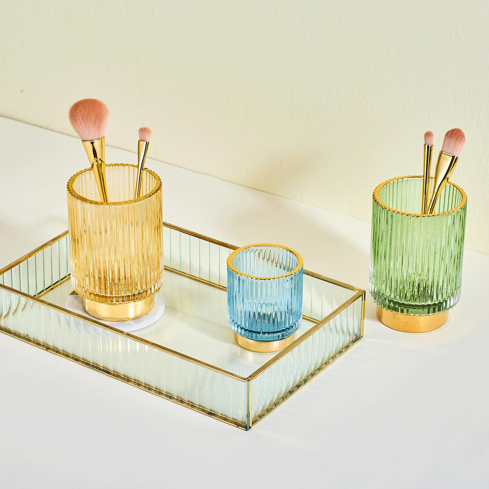 Leicurace porte-stylo-crayon-verre-dore compact et chic