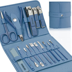 Ensemble Leipple manucure 16 pièces en acier inoxydable, outil précis pour des ongles nets.