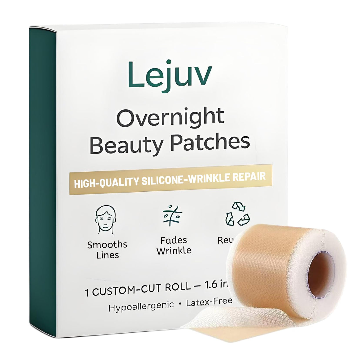 Patchs Lejuv en silicone visage rouleau – hydratation nocturne et lifting doux.