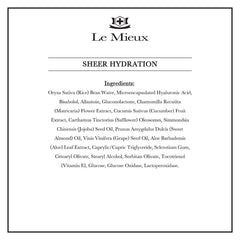 Le Mieux Sheer Hydration, application-visage, gel léger pour peau mixte et grasse.