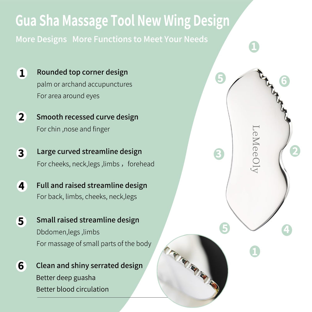 LeMeeOly gua sha bord serré: outil polyvalent pour massage du corps