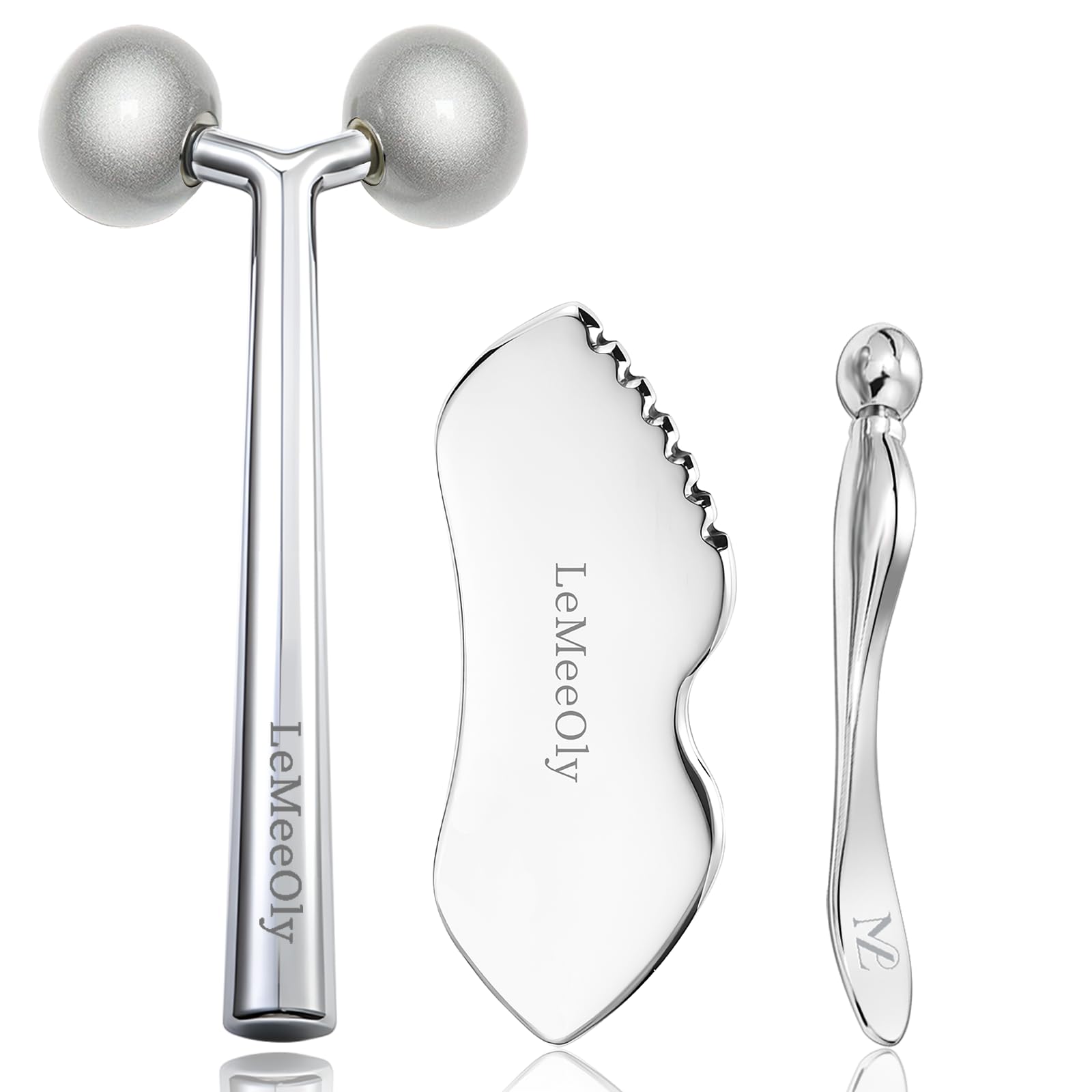 LeMeeOly gua sha visage: outil 2 en 1 pour lifting et drainage lymphatique du visage