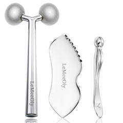LeMeeOly gua sha visage: outil 2 en 1 pour lifting et drainage lymphatique du visage