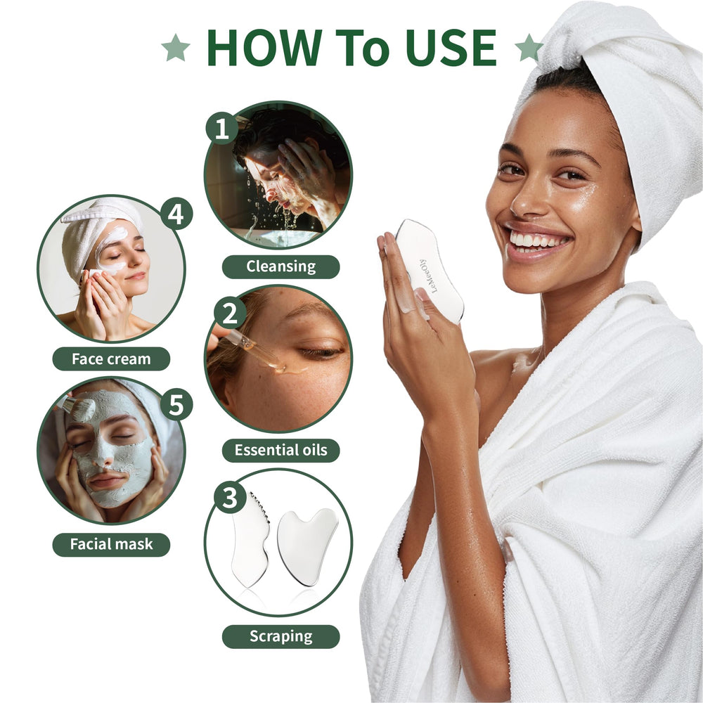 LeMeeOly outil drainage lymphatique visage en acier.