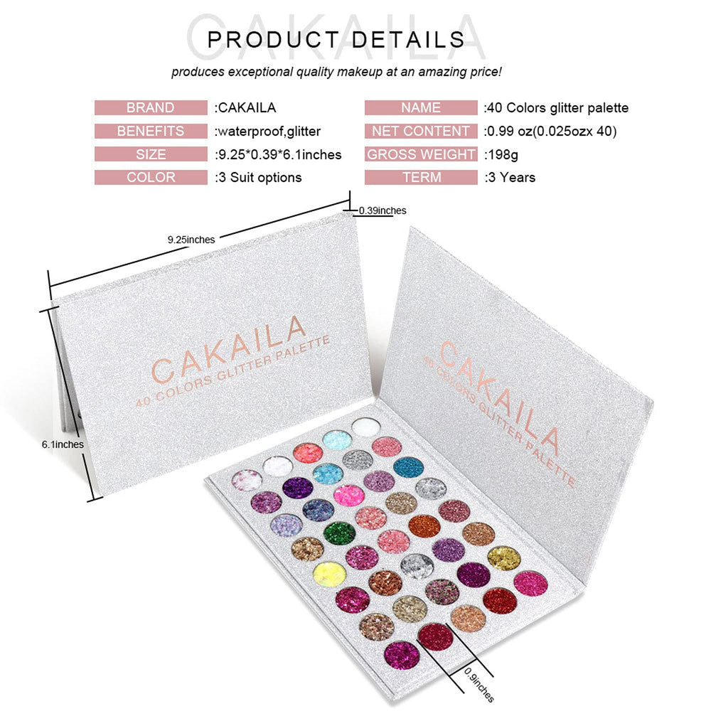 Palette LemonSac: ensemble-maquillage-paillettes-40-teintes, polyvalente pour paupières et lèvres.