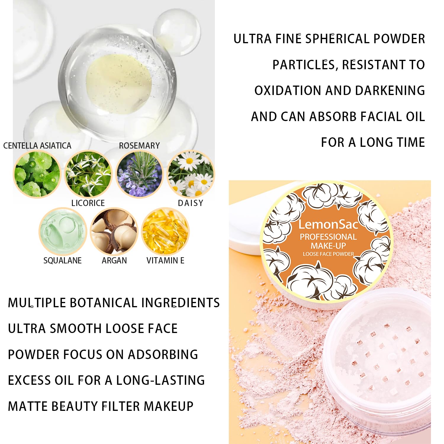 LemonSac Poudre Libre — effet soft focus pour un visage lisse.