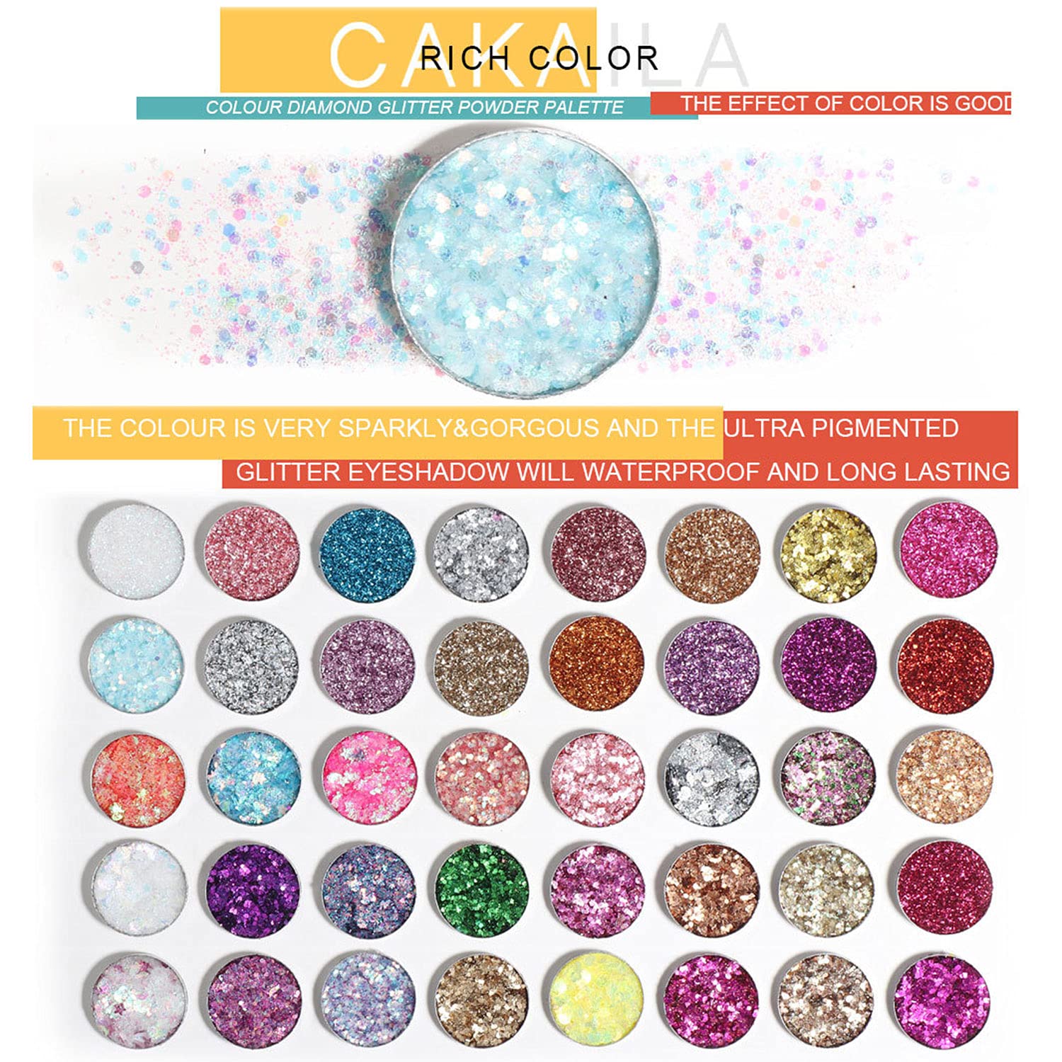 LemonSac: yeux-paillettes métalliques lumineuses pour un regard glamour.