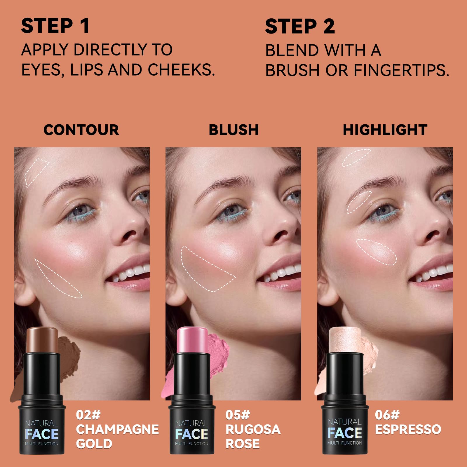 Lemonsac brosse double-face et éponge pour estomper facilement le maquillage.