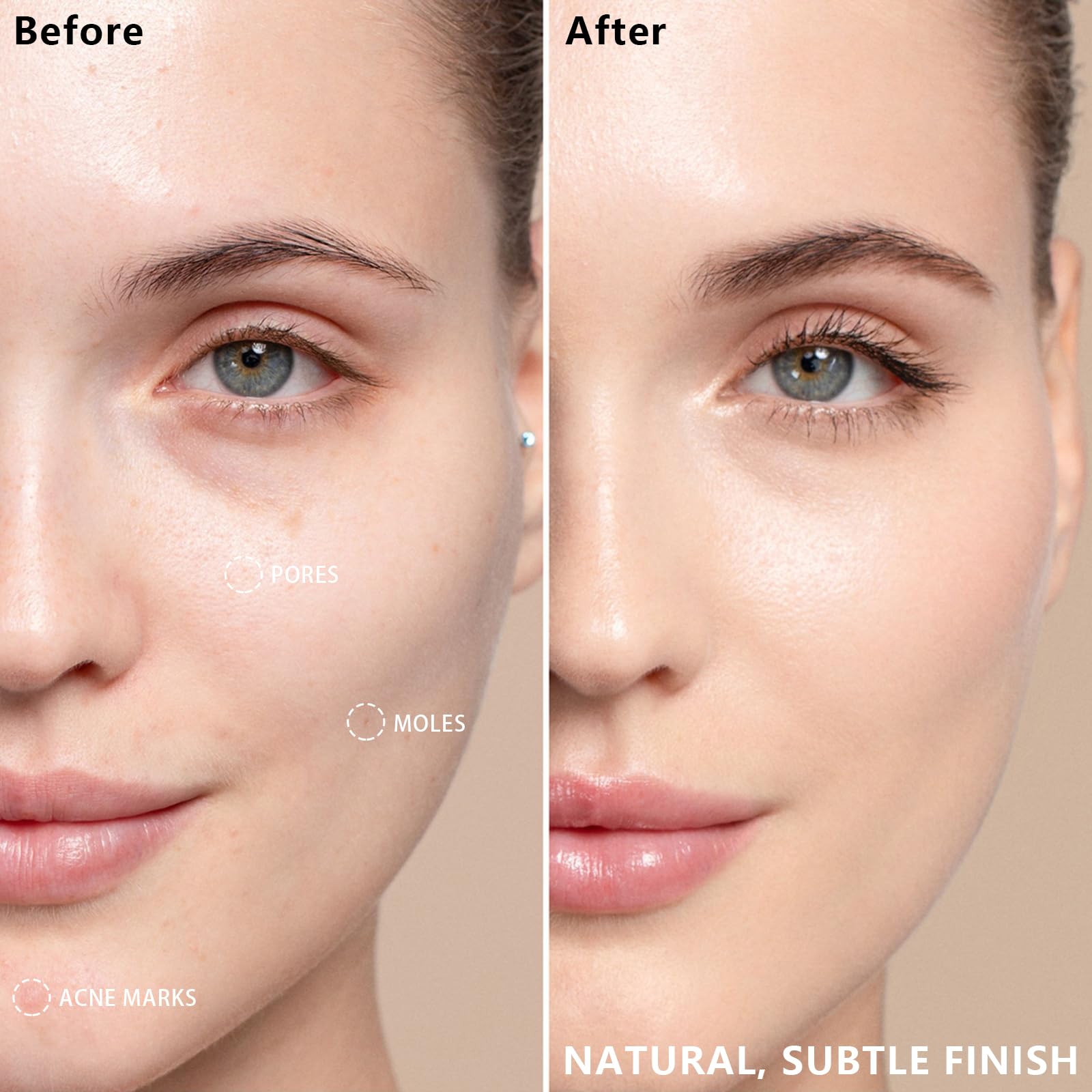Lemonsac teinte beige 2 couvrante et naturelle sur le visage.