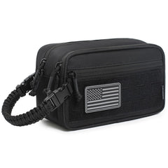 Lemubeane Trousse Tactique Noire – vue avant, robuste pour l'extérieur.