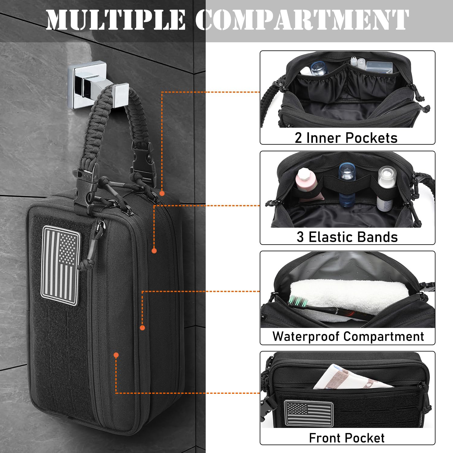 Fixation MOLLE pratique sur Lemubeane pour accrocher sur sac à dos ou ceinture.
