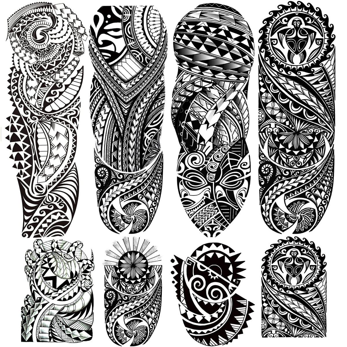 Tatouage Leoars sur la manche pleine, motif tribal totem pour un look éphémère festif.