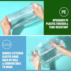 LEOBRO bonnet douche en plastique épais et imperméable protège bien les cheveux mouillés.