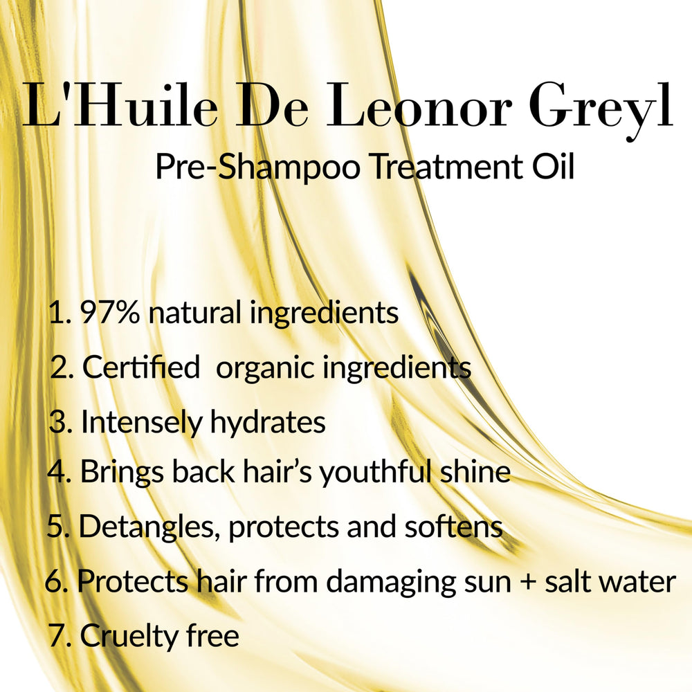 Texture d'huile de Leonor Greyl Pré-Shampooing montrant sa consistance légère