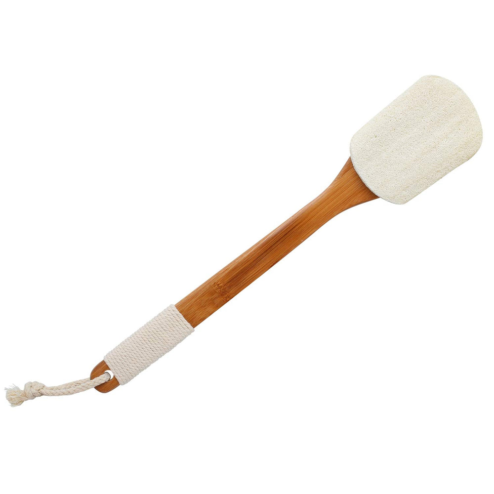 Leotruny loofah naturel avec manche en bois long pour atteindre le dos facilement.