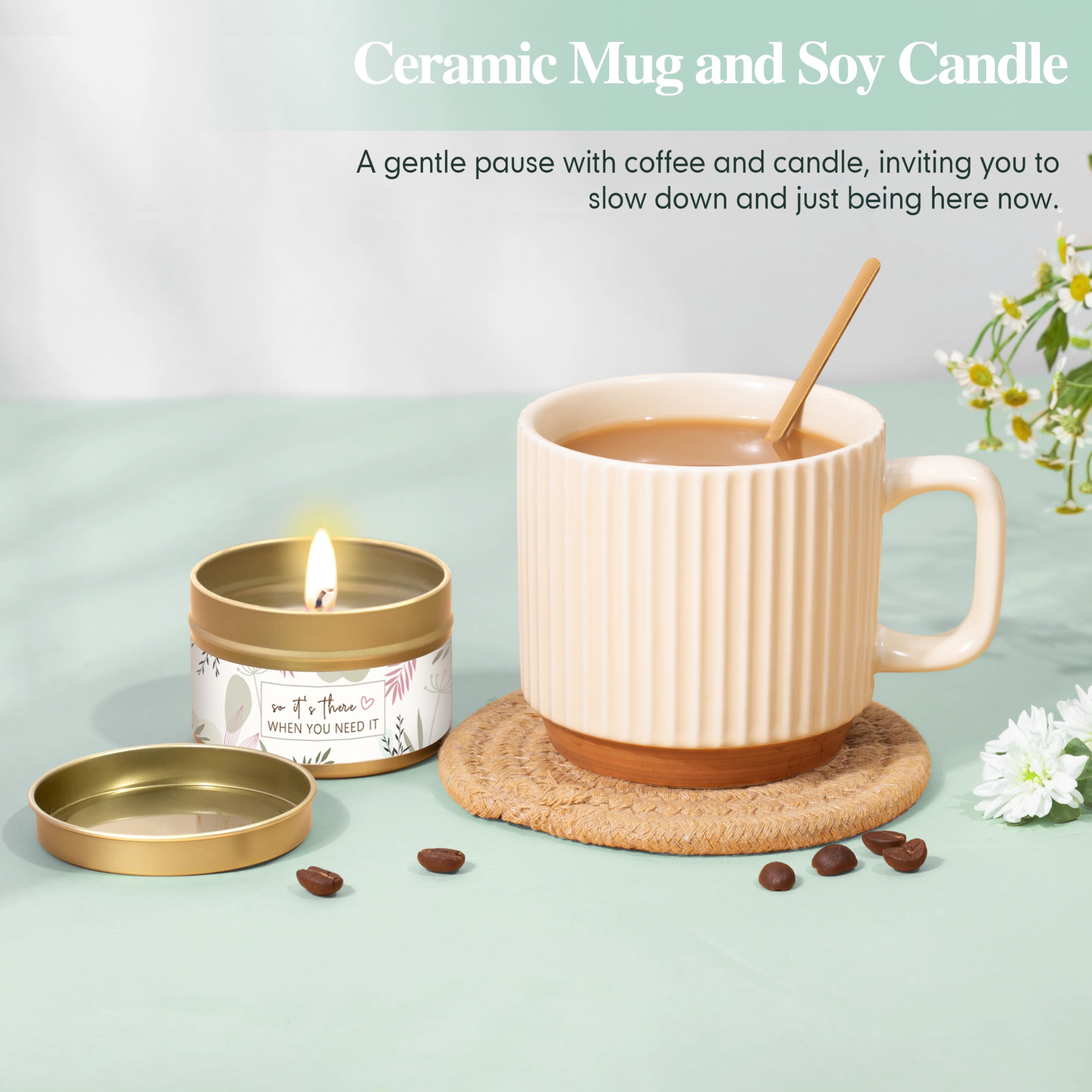 Lepiche mug ceramique et cuillere, moment de thé réconfortant