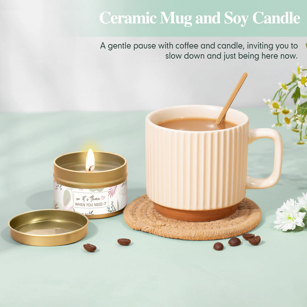 Lepiche mug ceramique et cuillere, moment de thé réconfortant