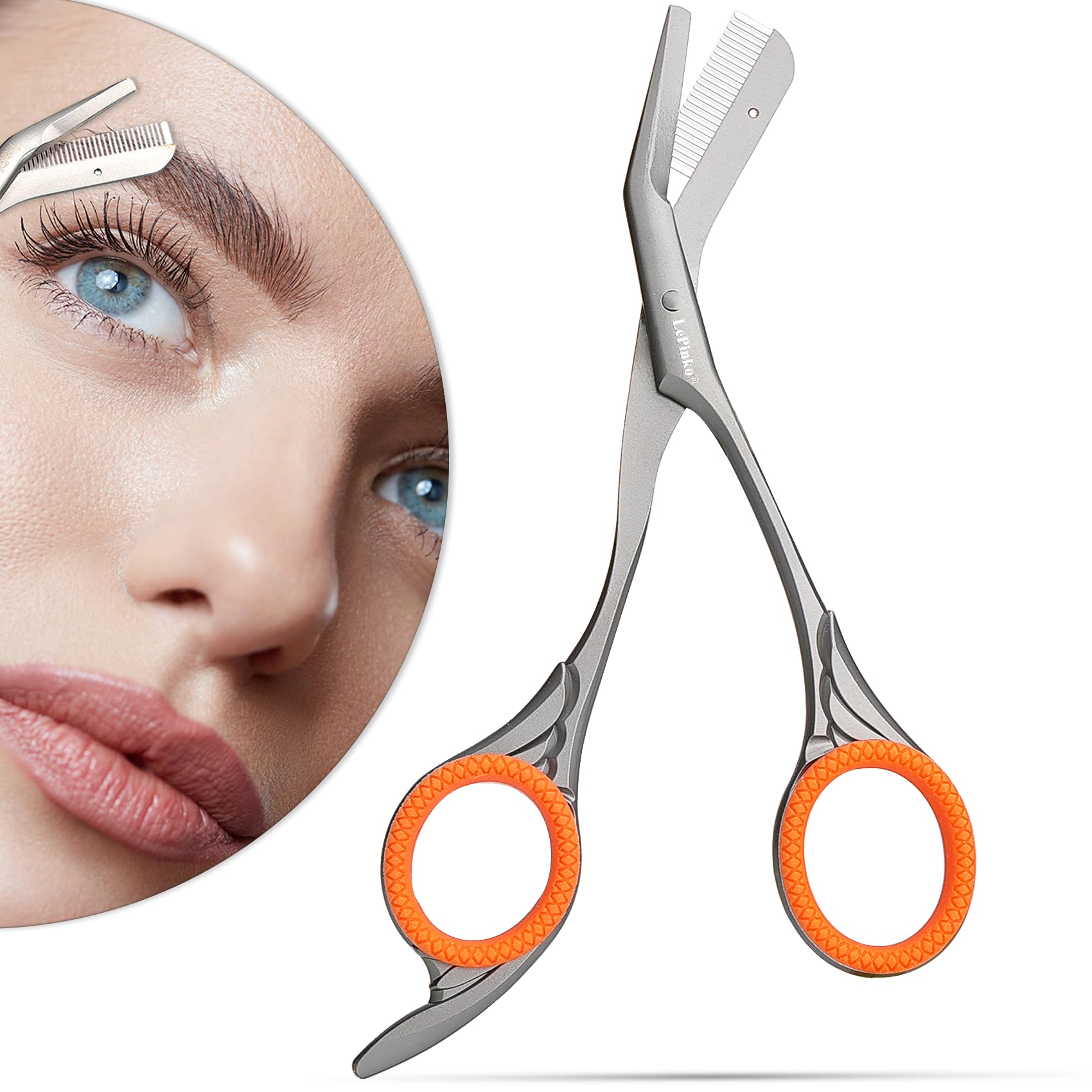 LePinko ciseaux à sourcils avec peigne pour un façonnage précis et rapide