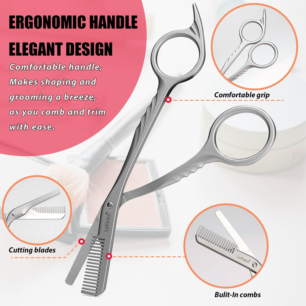 LePinko ciseaux sourcils ergonomiques pour une prise en main confortable.